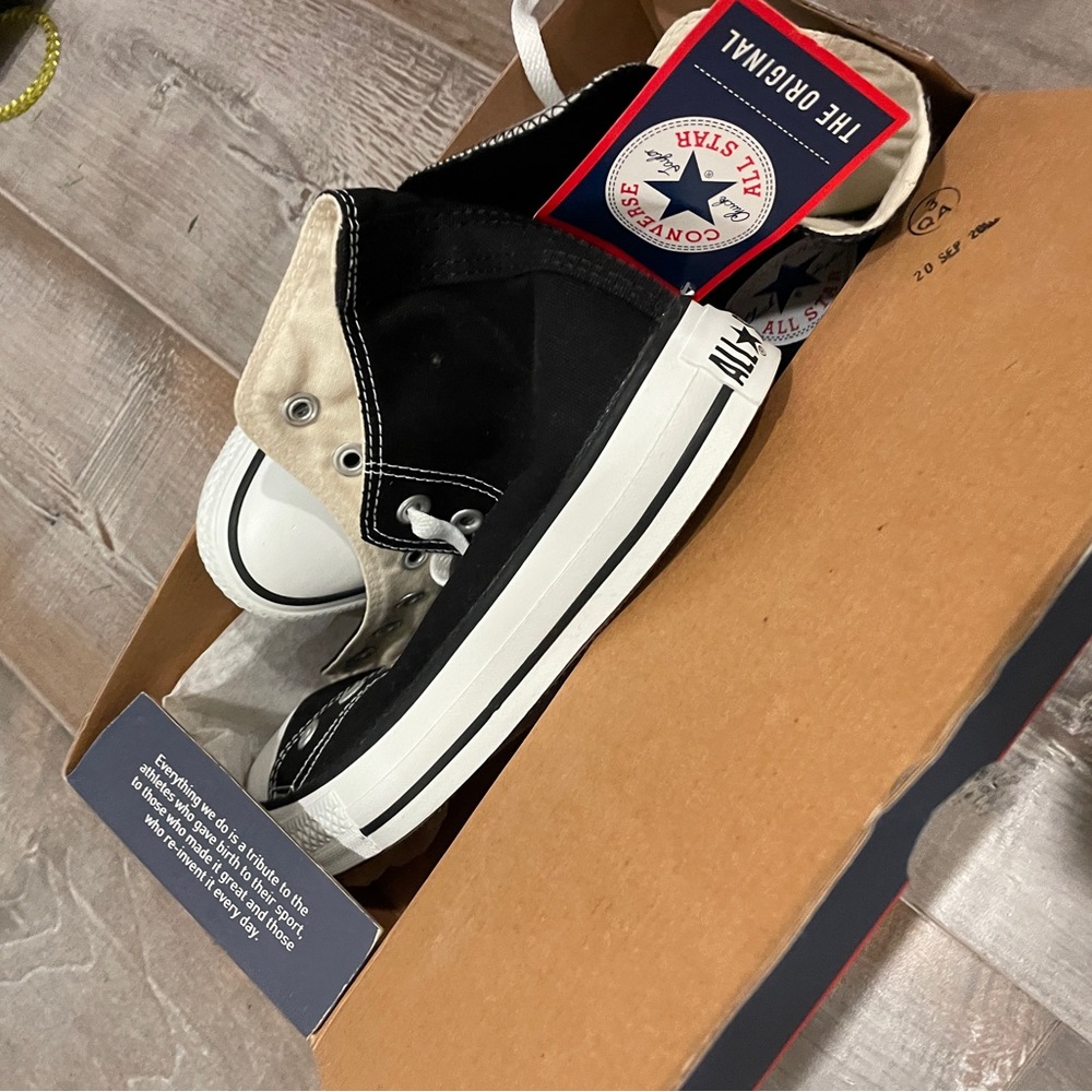 Black high top converse NWT